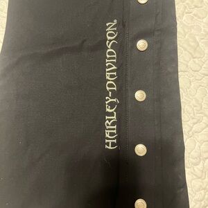 Women’s Harley Davidson black side lace up jeans 33in inseam